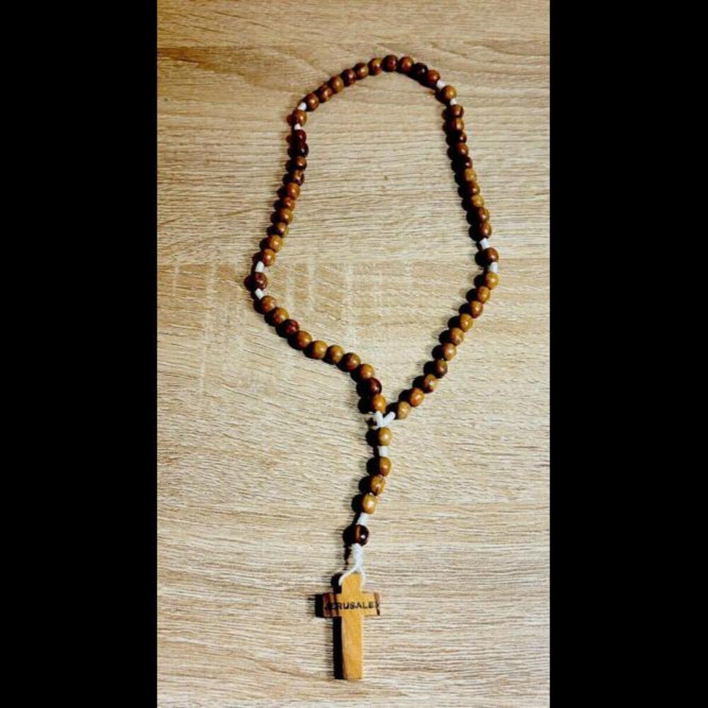 Olive Tree Rosary Beads‎ Wood From Holy Land Jerusalem Handmade